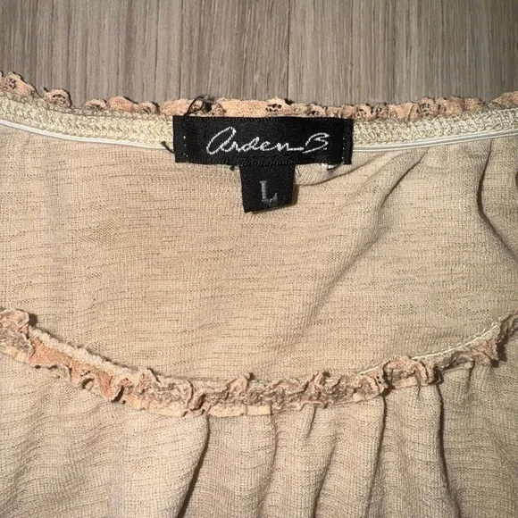 Y2K Tan babydoll top size large - Picture 3 of 4